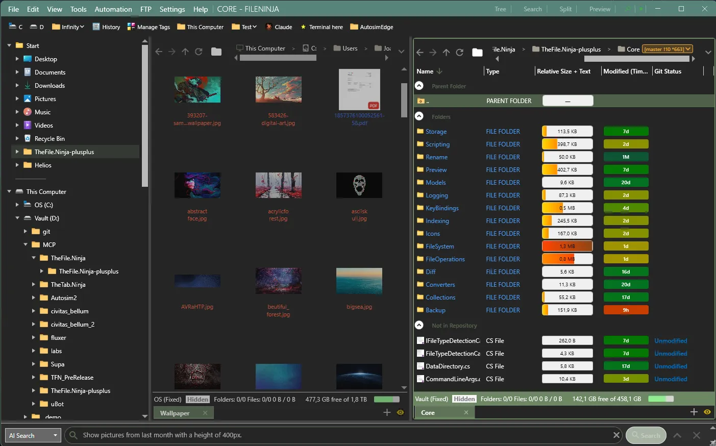 TheFile.Ninja dual pane interface