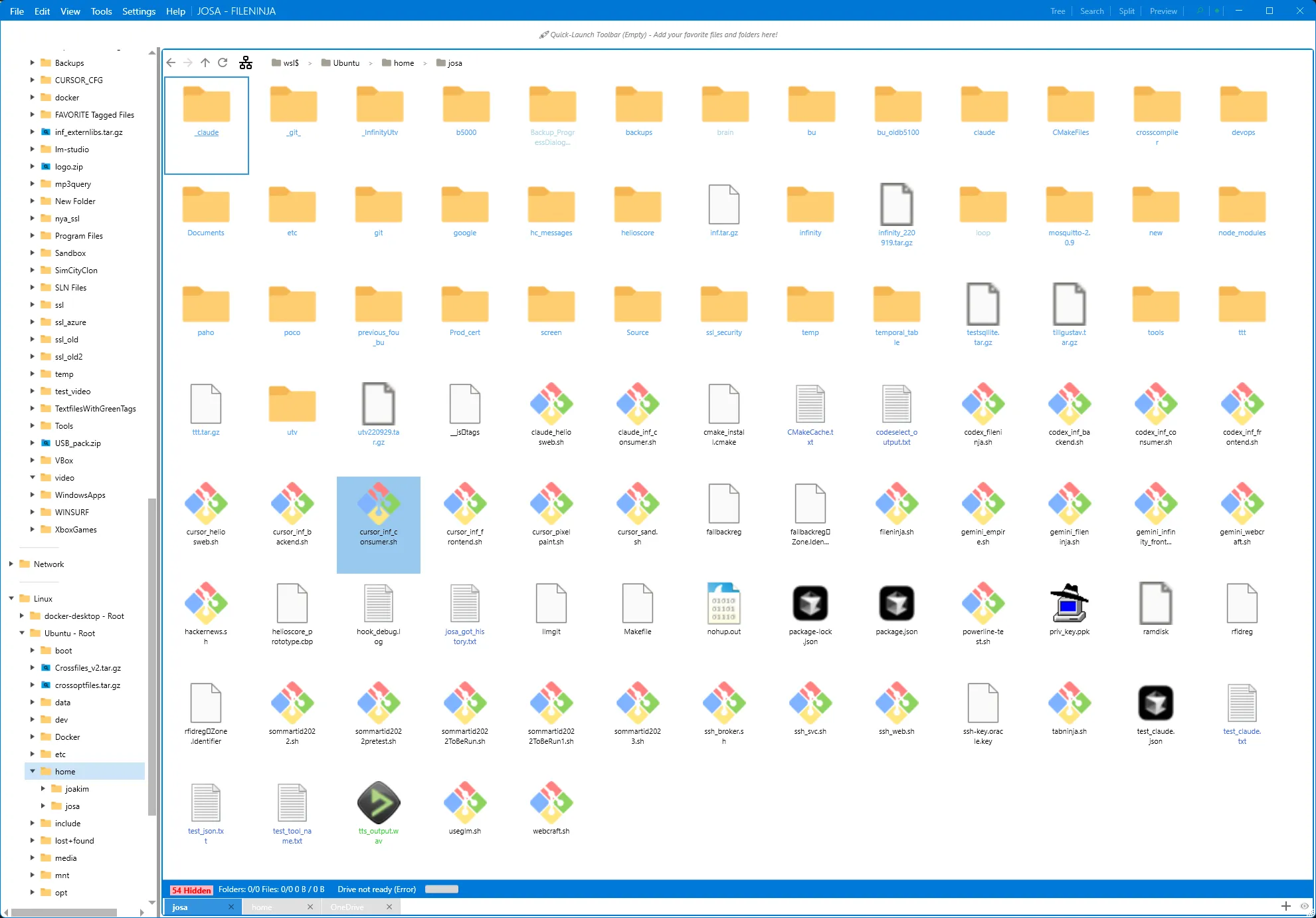 Unified tree view with virtual navigation
